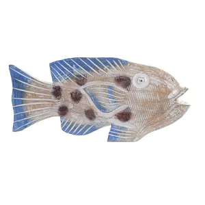 Decorative Figure Dkd Home Decor 40 x 5 x 18 Cm Natural Blue Fish Mediterranean