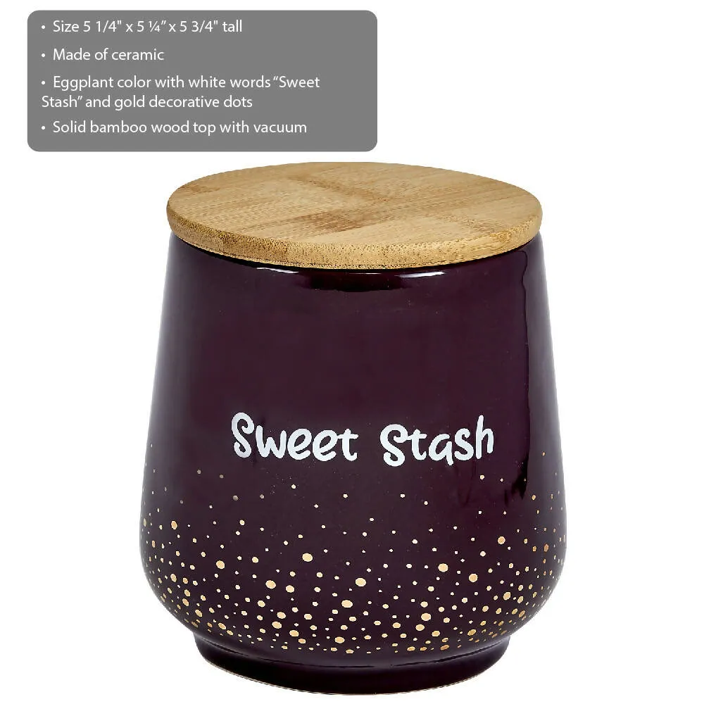 Deluxe Canister Stash Jar with Wood Top