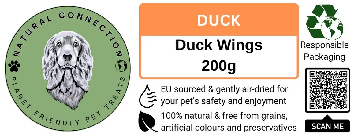 Duck Wings | High Protein Crunchy Dog Treat Snacks by Natural Connection