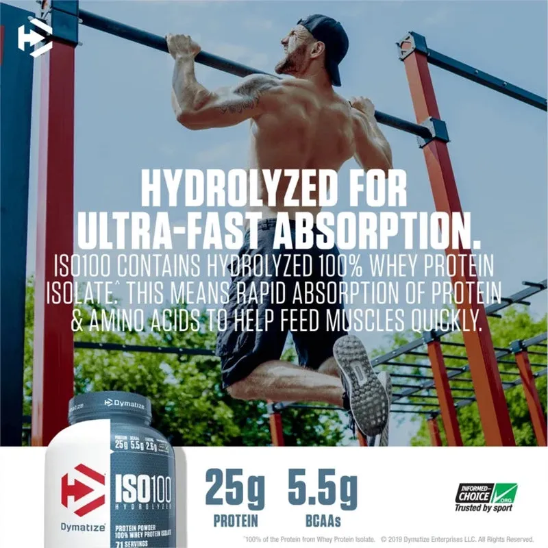 Dymatize ISO100 Hydrolyzed Whey Isolate Protein Powder, Gourmet Vanilla, 20 Servings