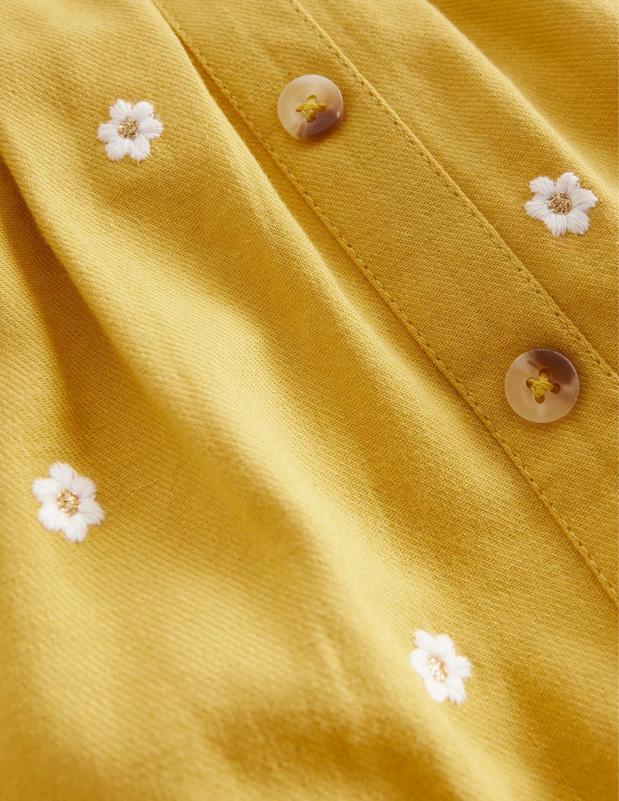 Embroidered Twirly Skirt-Honeycomb Yellow Daisy