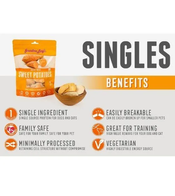 Grandma Lucy’s Singles Freeze Dried Sweet Potatoes Dog Treats