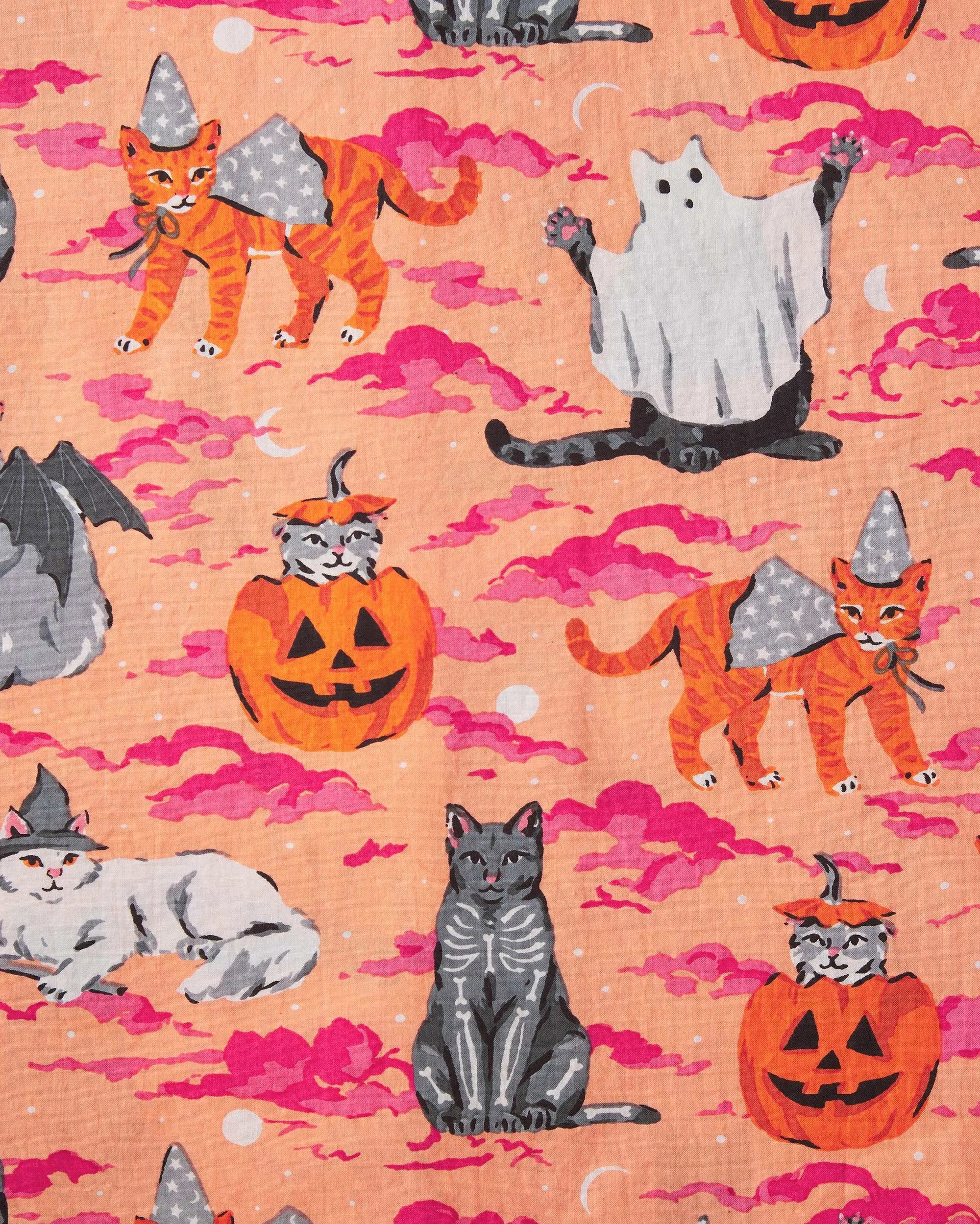 Halloween House Cats - Short PJ Set - Jack O' Lantern