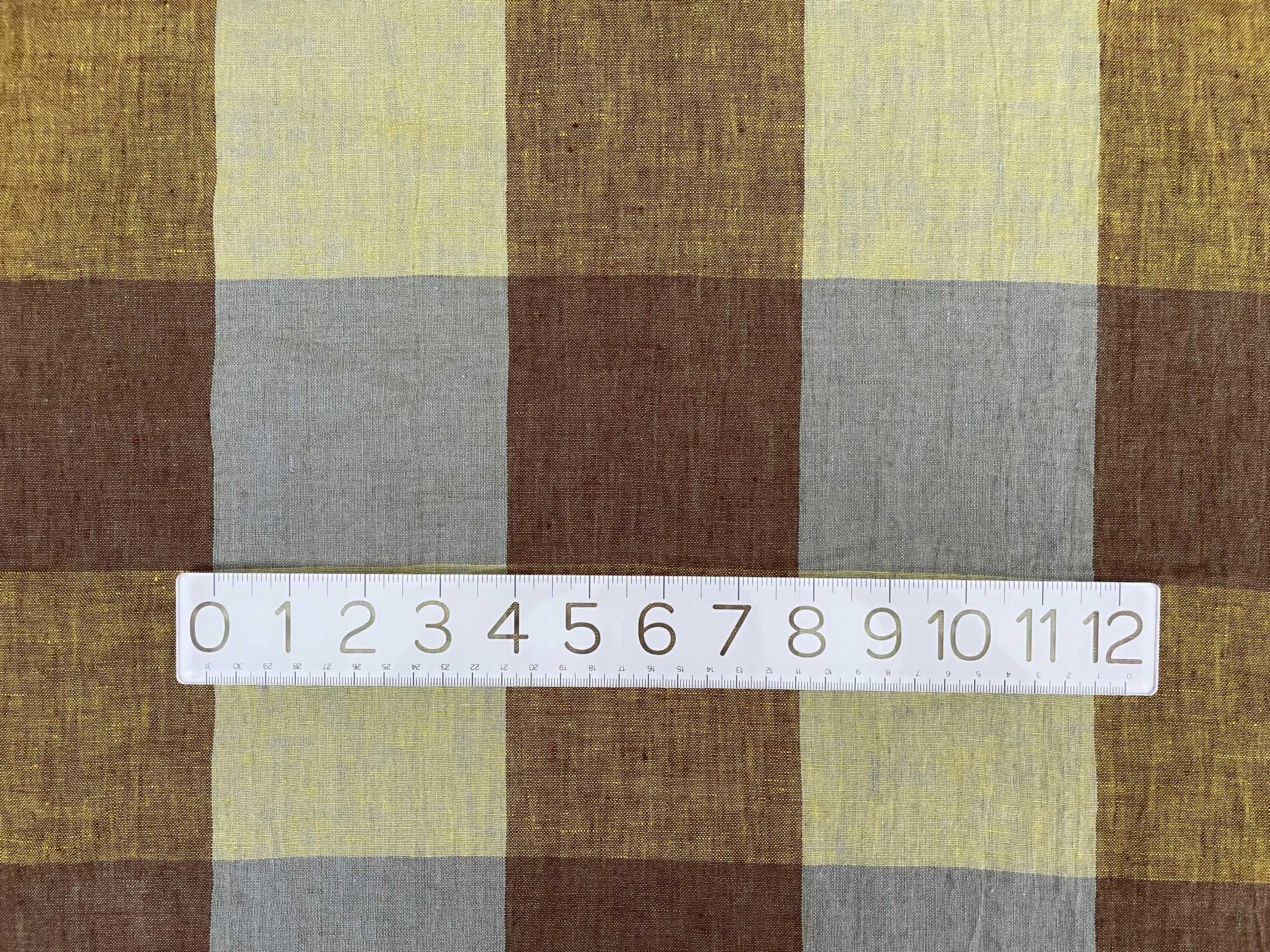 Hay Bale Blues Laundered Linen Check Fabric