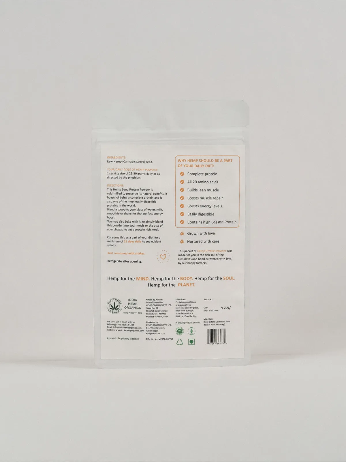 Hemp Protein Powder 100 Grams