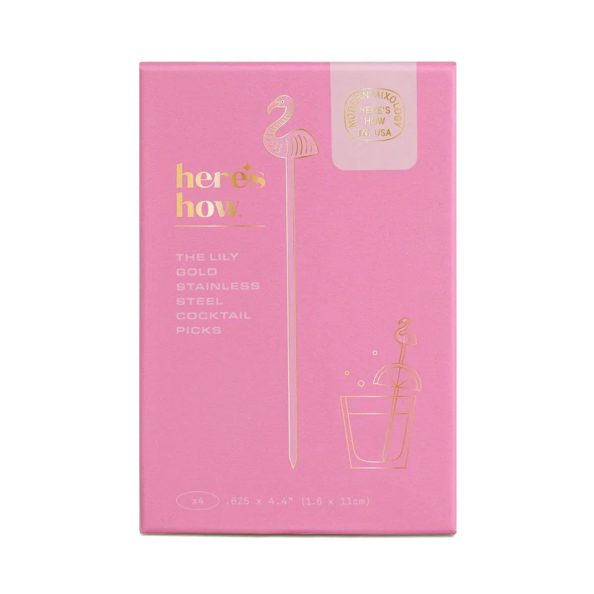 Heres How The Lily Flamingo Cocktail Picks (Set of 4)