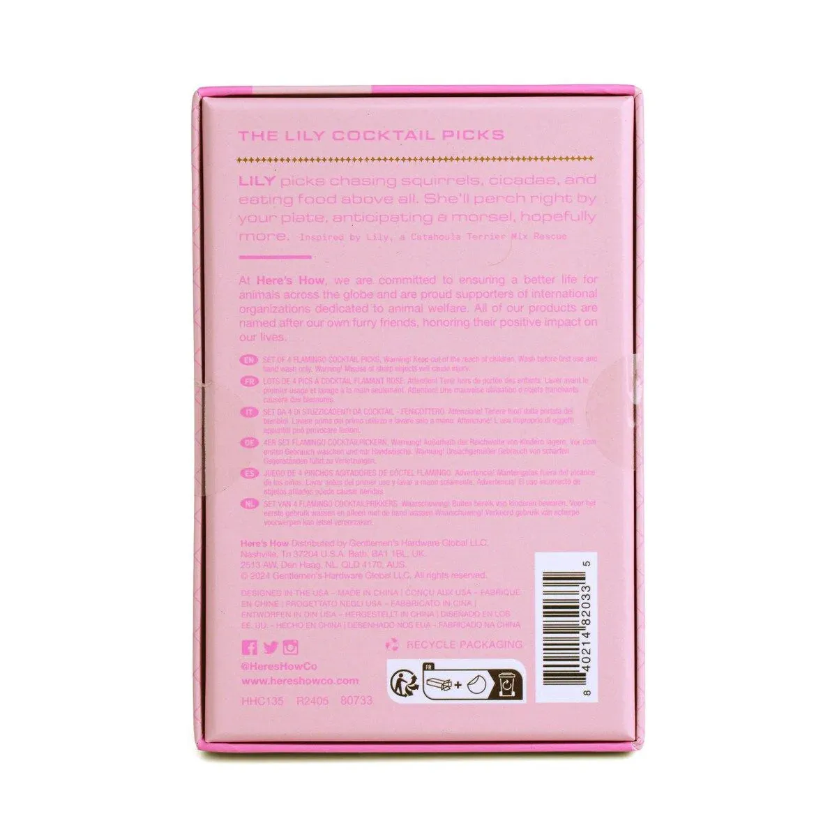 Heres How The Lily Flamingo Cocktail Picks (Set of 4)