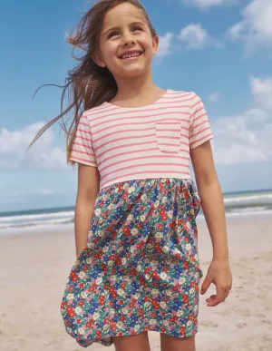 Hotchpotch Jersey dress-Nautical Floral