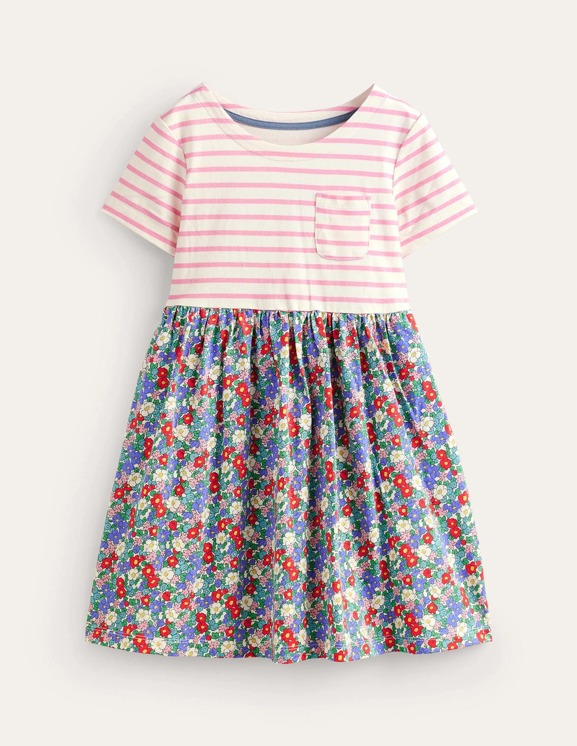 Hotchpotch Jersey dress-Nautical Floral
