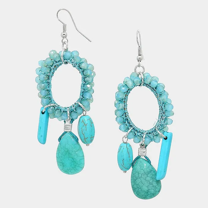 iLLASPARKZ Boho bead hoop & natural stone earrings
