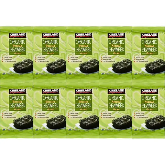 Kirkland Signature Organic Roasted Seaweed Snack, Sesame, 0.60 Ounce